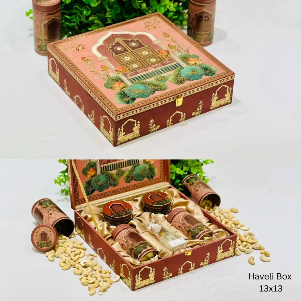 2 Glass Jar+2 Tin Jar + Aroma Diffuser Haveli Hamper